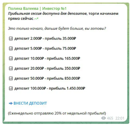 Полина Валеева инвестор № 1— отзывы, разоблачение