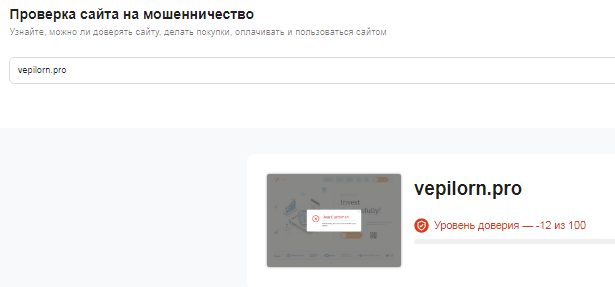 Проект Vepilorn — отзывы, разоблачение