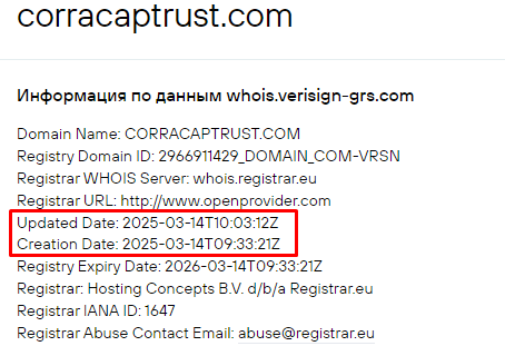 Проект CorraCapTrust — отзывы, разоблачение