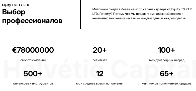 Проект EQUITY TS PTY LTD — отзывы, разоблачение