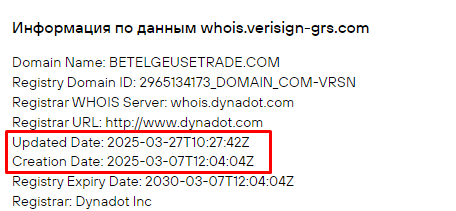 Проект Betelgeuse Trade — отзывы, разоблачение