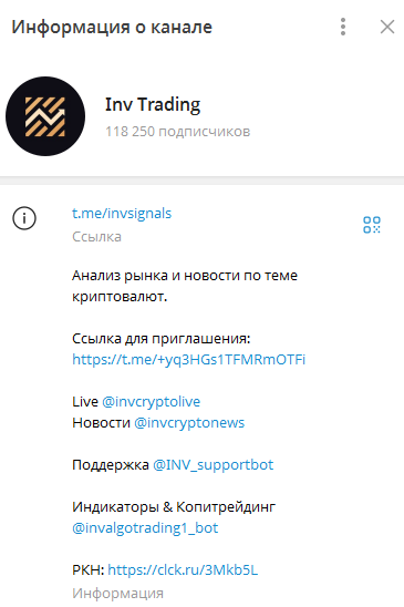 Телеграмм-канал Inv Trading — отзывы, разоблачение