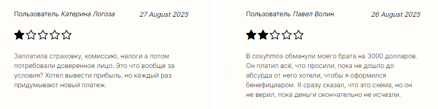 Проект Cosyhmos — отзывы, разоблачение