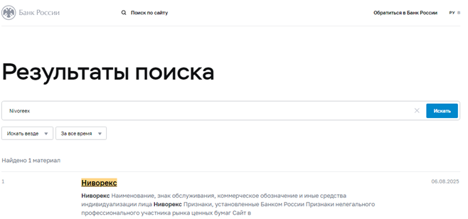 Проект Nivoreex — отзывы, разоблачение