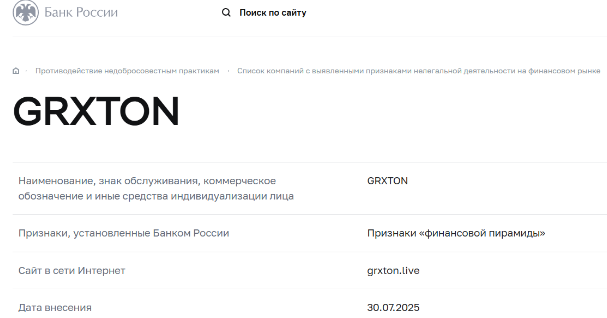 Проект Grxton — отзывы, разоблачение