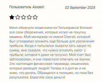 Проект Pilvorax — отзывы, разоблачение