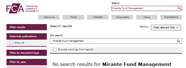 Проект Mirante Fund Management — отзывы, разоблачение