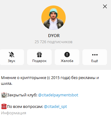 Телеграмм-канал DYOR — отзывы, разоблачение